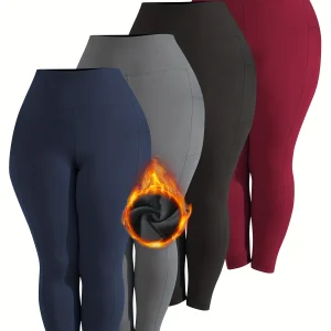 4-Pack Women's Yoga Pants Black Red Blue Gray High-Waist