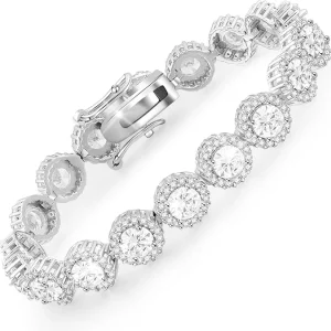 Morganite tennis bracelet - bracelet,diamond bracelet, 18k white gold
