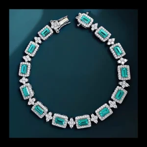 Emerald Cut Tourmaline Seiko Colored Treasure Bracelet