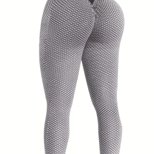 Women's High Waist Leggings Hip Lifting Honeycomb Yoga Pants
