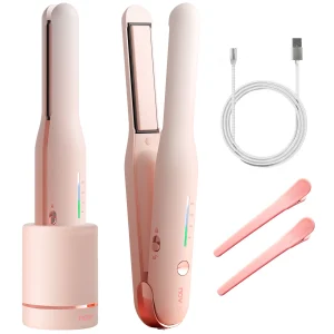 Cordless Hair Straightener, and Curler 2 in 1 for Travel