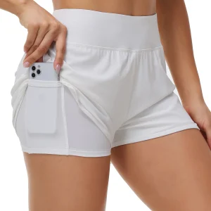 Women's Two-In-One Shorts High Belt Pocket Gym Yoga Pant