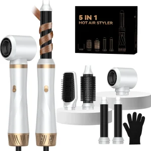 5-in-1 Hair Dryer Brush Set, Blow Dryer Brush with Air Style Wrap Hair Style