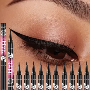 12-pack of best-selling black liquid eyeliners, long-lasting and waterproof, exquisite cosmetics.