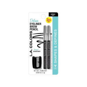 Black Eyeliner and Brow Pencil with Sharpener, Long-Lasting and Smooth Application