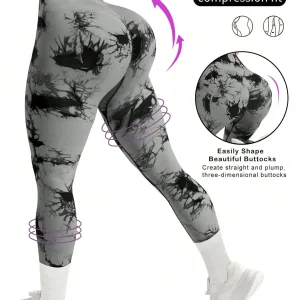 High Waist Tie Dye Compression Leggings For Women Yoga Sport