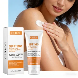 Spf 100 Body Sunblock Cream Gentle Moisturizing UV Protection Refreshing Oil Control Glowing Non-sticky Soothing Sunscreen Cream