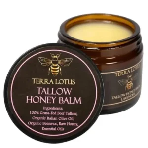 Terra Lotus - Organic Grass-Fed Beef Tallow Balm with Raw Honey - Moisturizing Cream